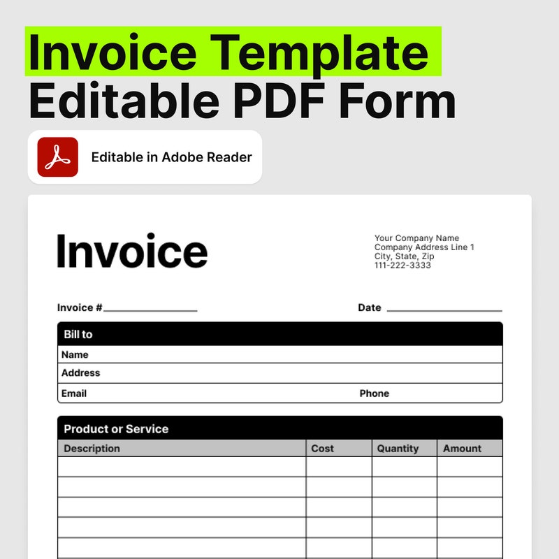 General Invoice Template - Etsy