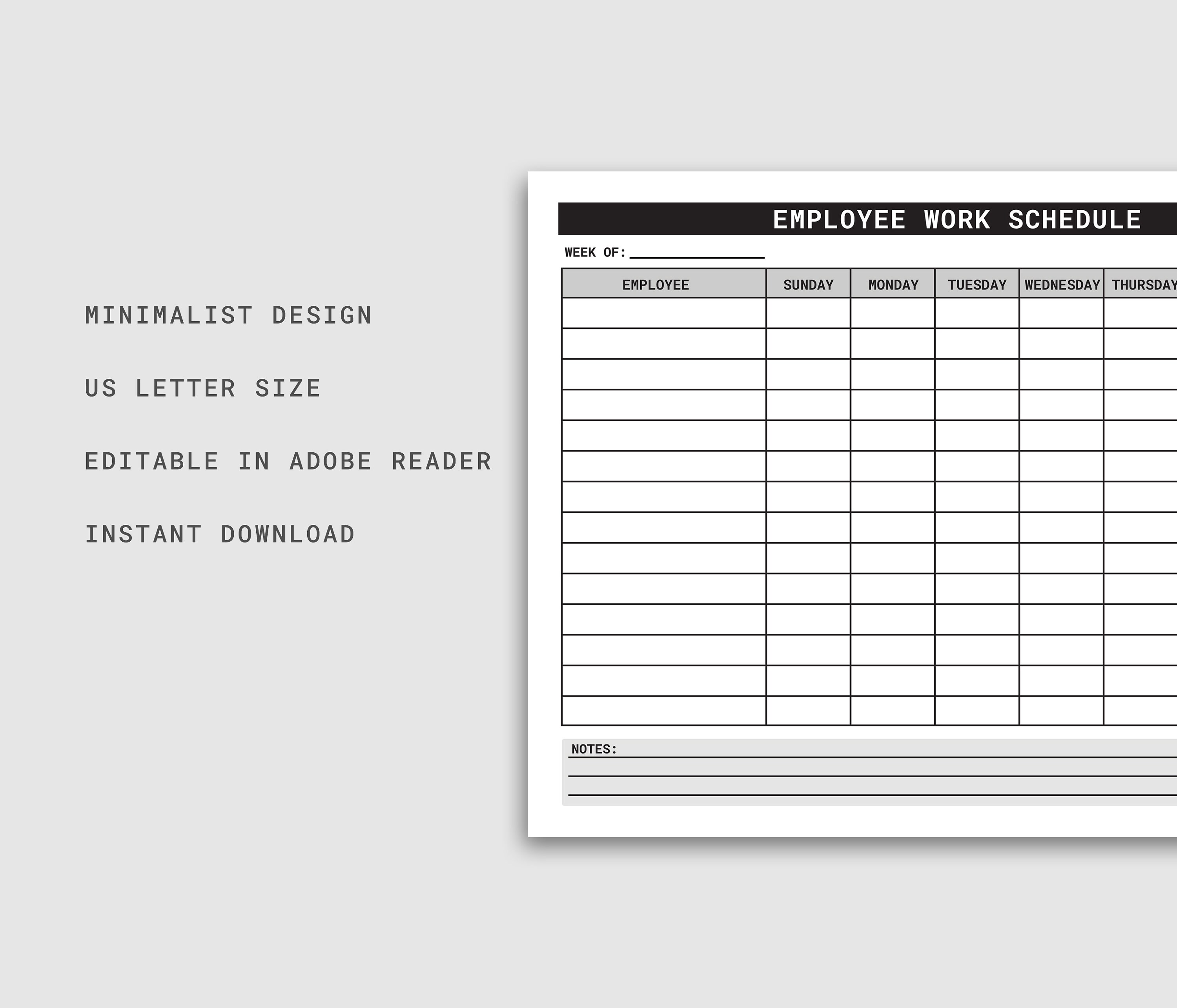 Standard Work Time Chart.pdf Employee Work Schedule PDF. Employee Time Sheet. Employee Schedule ...