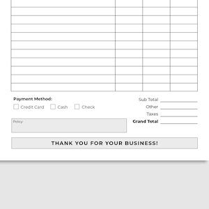 Receipt Template PDF. Custom Logo Editable Business Forms. - Etsy