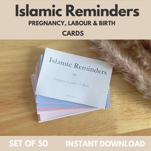 Islamische Schwangerschaft, Wehen & Geburtserinnerungskarten, Muslimische Geburtskarten, Muslimische Schwangerschaft und Geburtskarten, 50 Instant Download Karten.