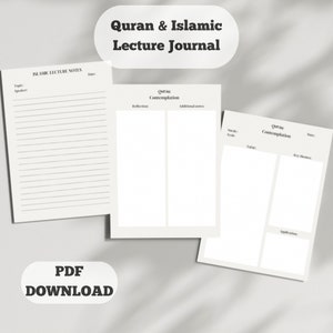 Dziennik Koranu Cyfrowy, Notatka z wykładu islamskiego, Studium Koranu, Studium islamskie, Dziennik Koranu i refleksja, Wydrukuj PDF