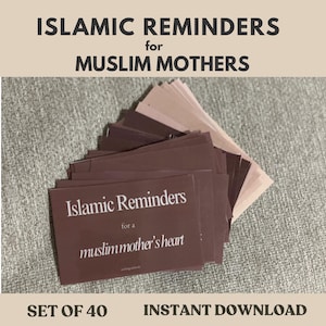 Islamische Erinnerungen für muslimische Mütter, Wellness-Karten für muslimische Mütter, Motivationskarten für neue und werdende Mütter, Sofortdownload