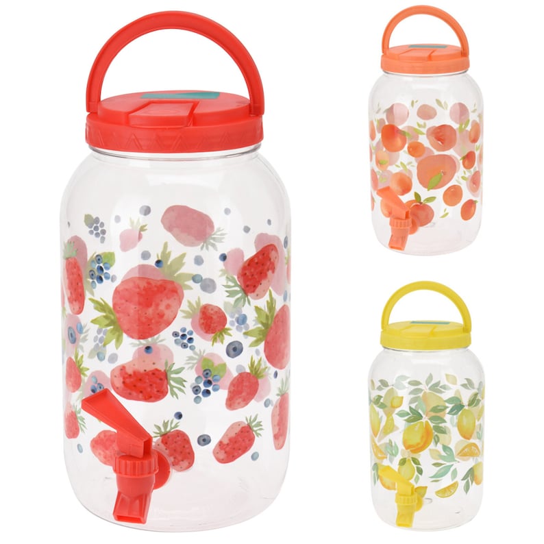 3.75 Litre Drink Dispenser With Tap Lid Beverage Cocktail Juice Jar BBQ