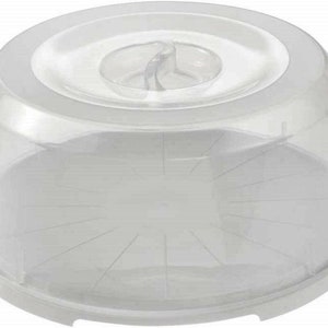 Large Round Square Cake Carrier Storage Tin Box Lockable Airtight Lid -  White