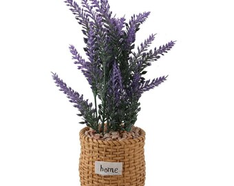 Artificial Lavender Plant In Pot Potted Flowers Fake False In/Outdoor Garden