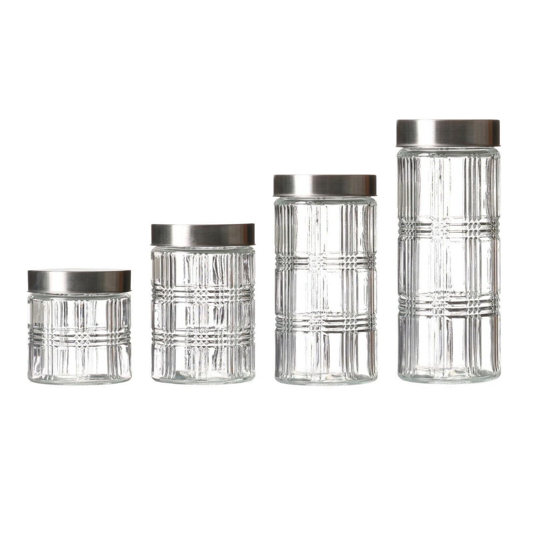 Glass Storage Jars Screw Top Lids Tea Food Pasta Preserve Containers