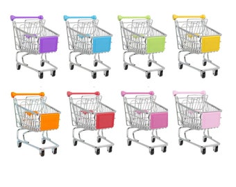 Children’s Mini Shopping Trolley Metal Kids Pretend Play Toy Supermarket Chrome