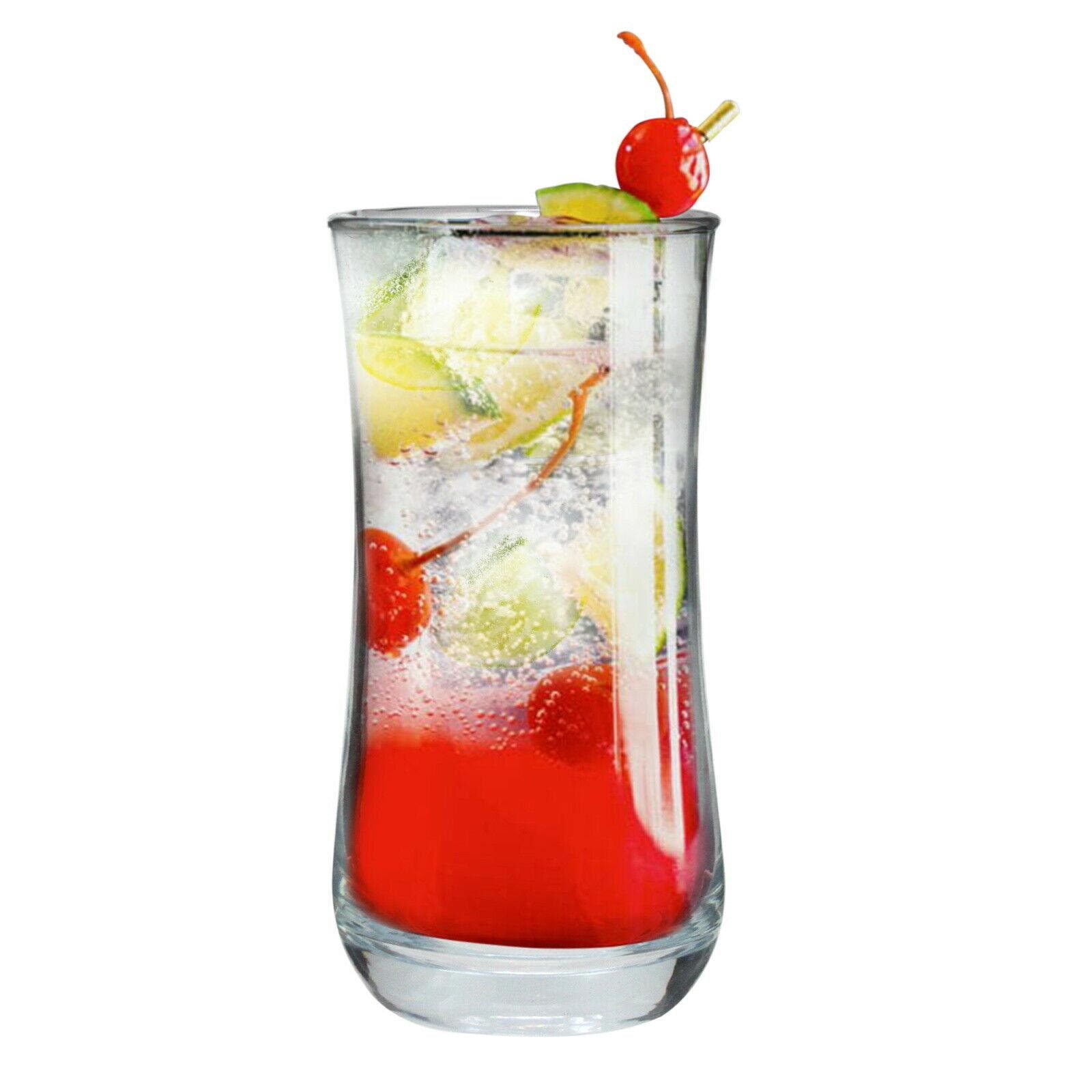 Hiball Glasses Hi Ball Drinks Water Glass Juice Tumblers - 285ml x6