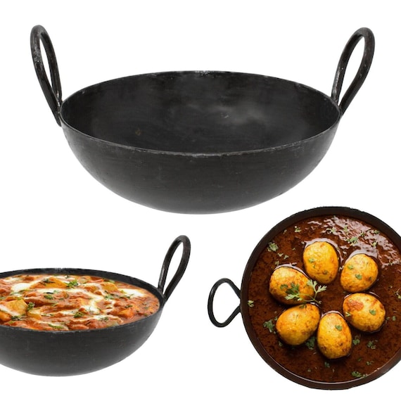 Iron Karahi Kadai Kadhai Iron Wok Balti Dish Indian With Handles