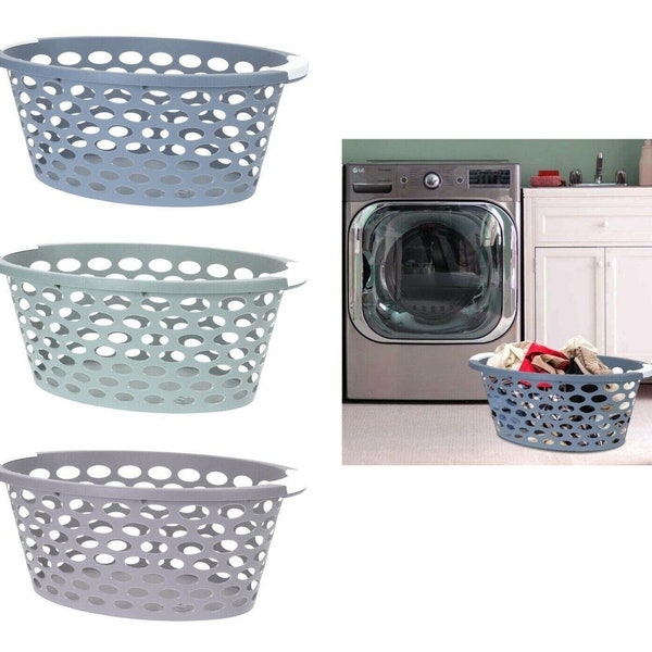 Oval Laundry Basket Plastic Large Hipster Washing Clothes Linen Storage Hip