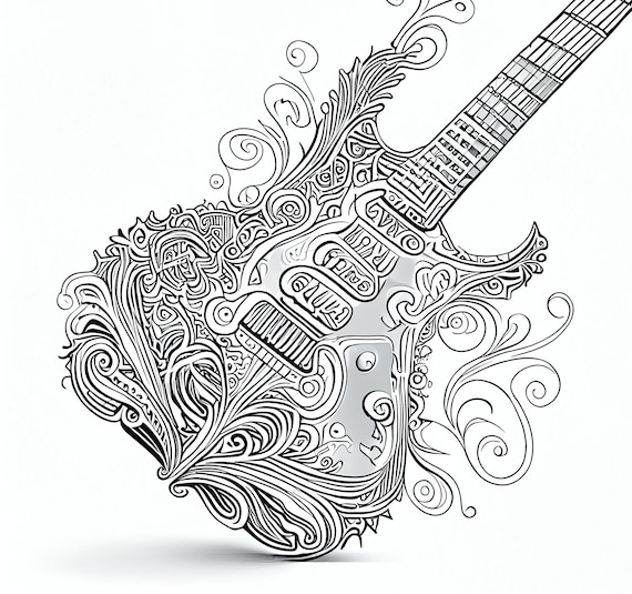 Free Printable Coloring Pages Of Guitars