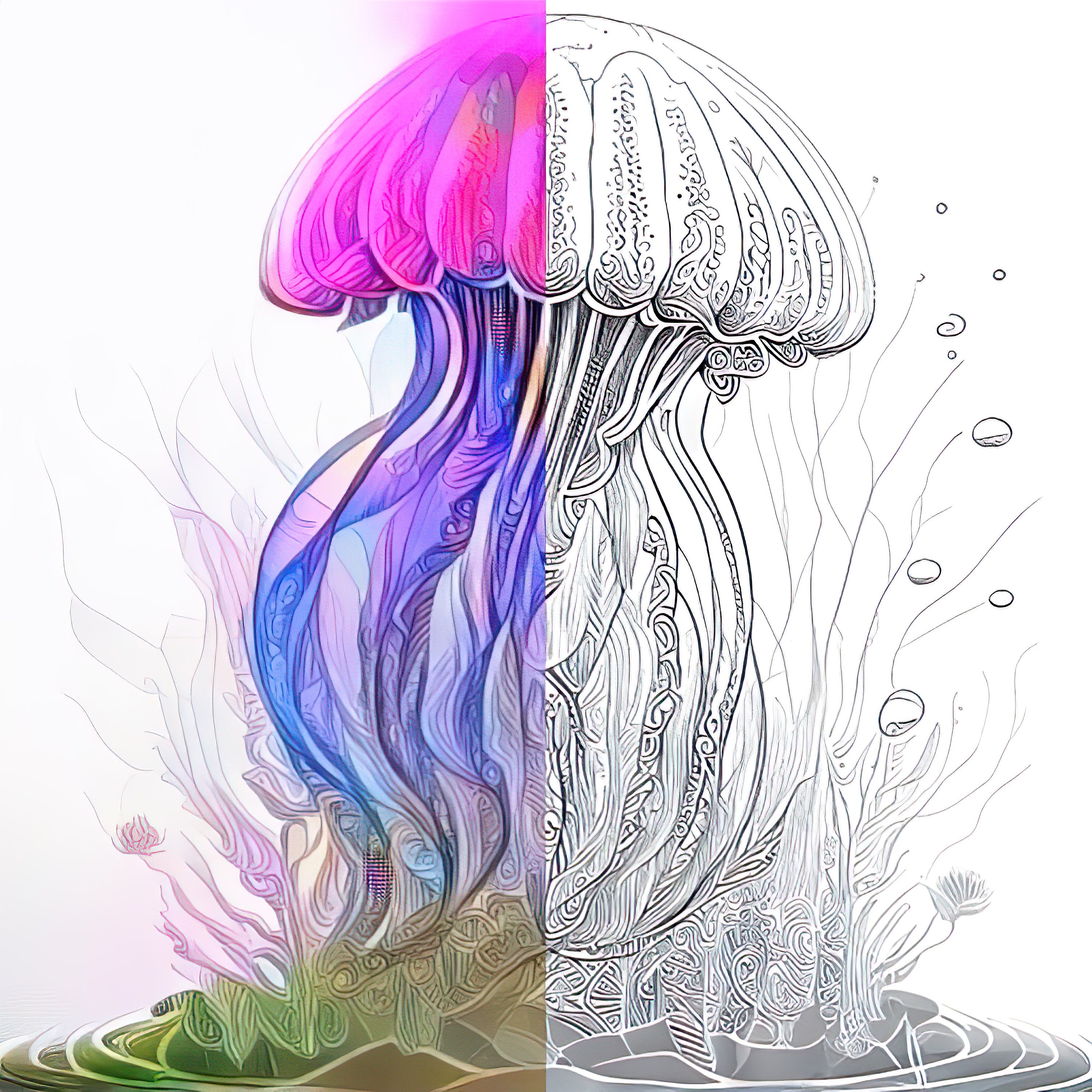 Jelly Fish Coloring Book For Adults: An Jelly Fish Coloring Book with Fun  Easy, Amusement, Stress Relieving & much more For Adults, Men, Girls, Boys  