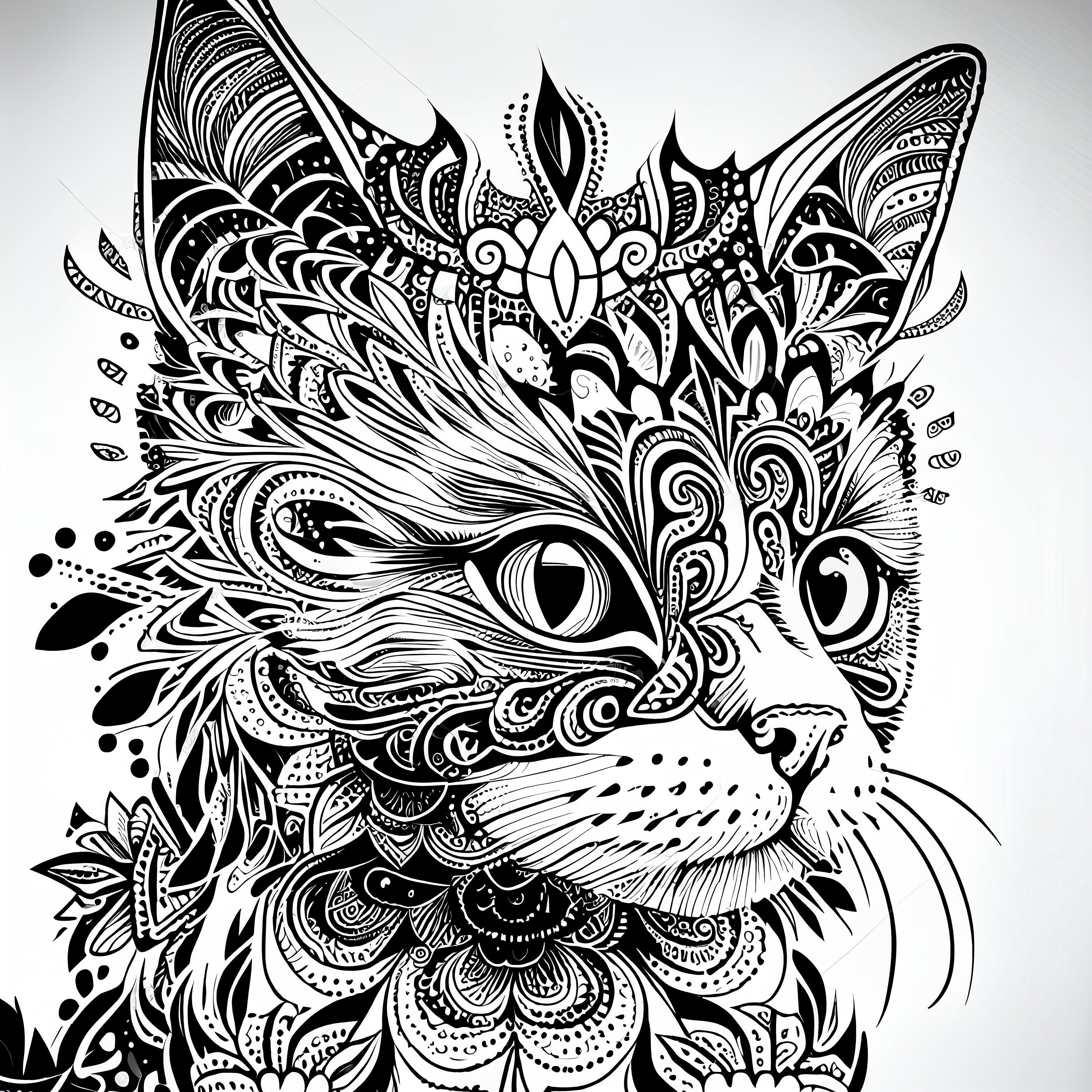 Anxiety Cat Print - Etsy