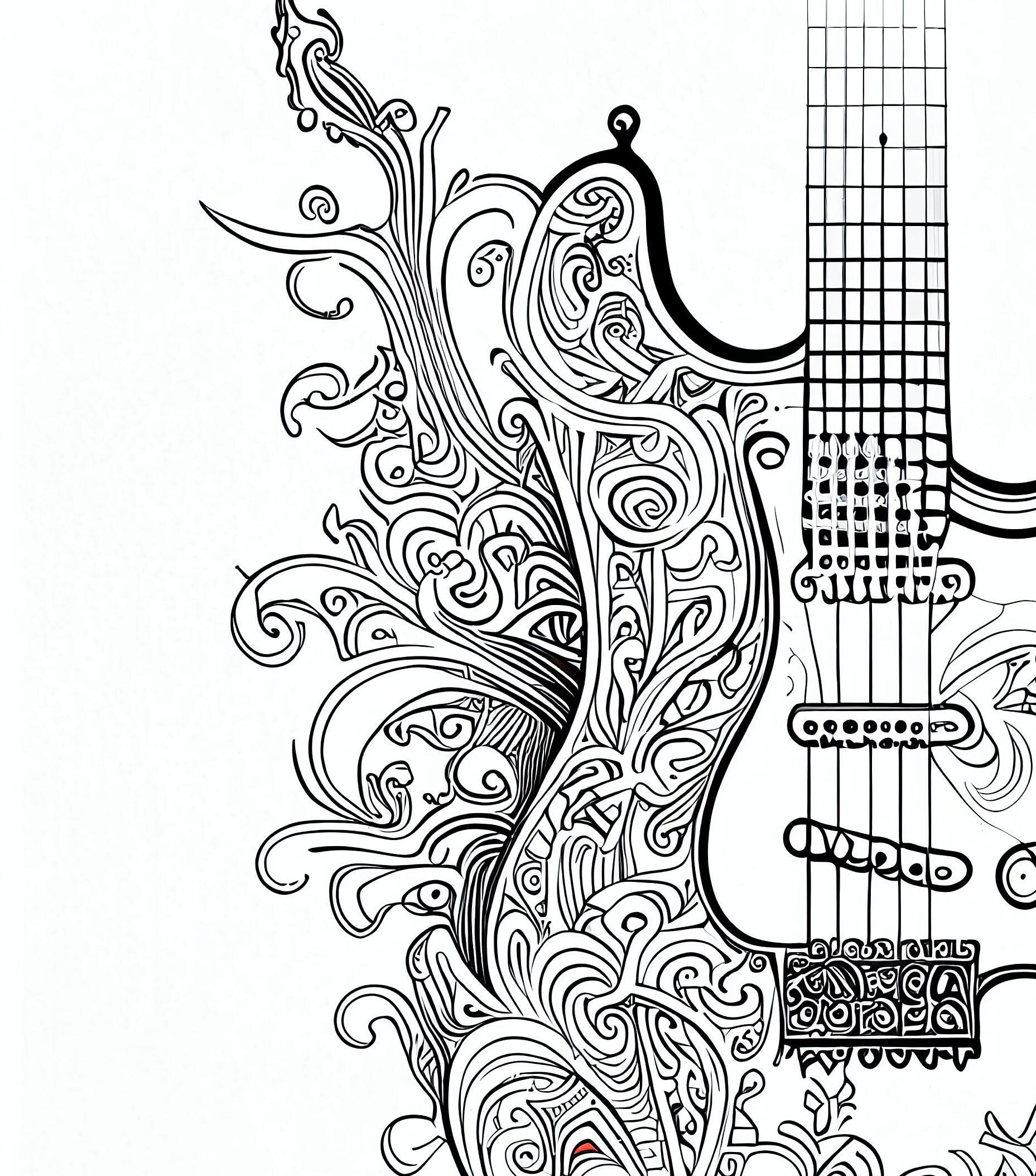 Electric Guitar Coloring Pages