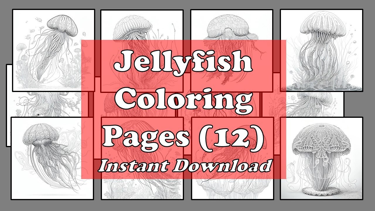 Jellyfish Adult Coloring Book: Large One Sided Stress Relieving, Relaxing  C 9781548158941