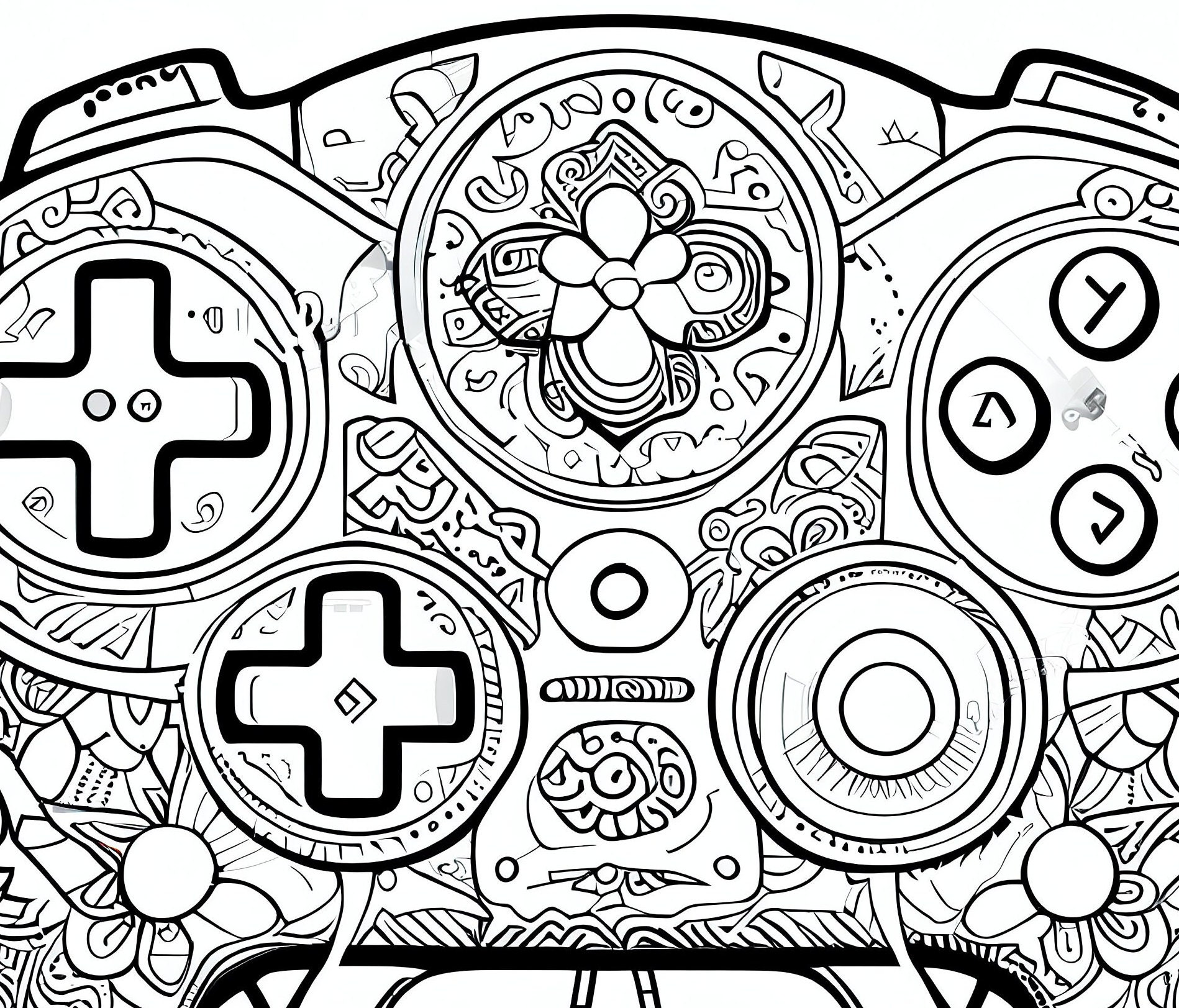 12 Pack Stress Relief Coloring Pages, Gaming Controller Digital Print
