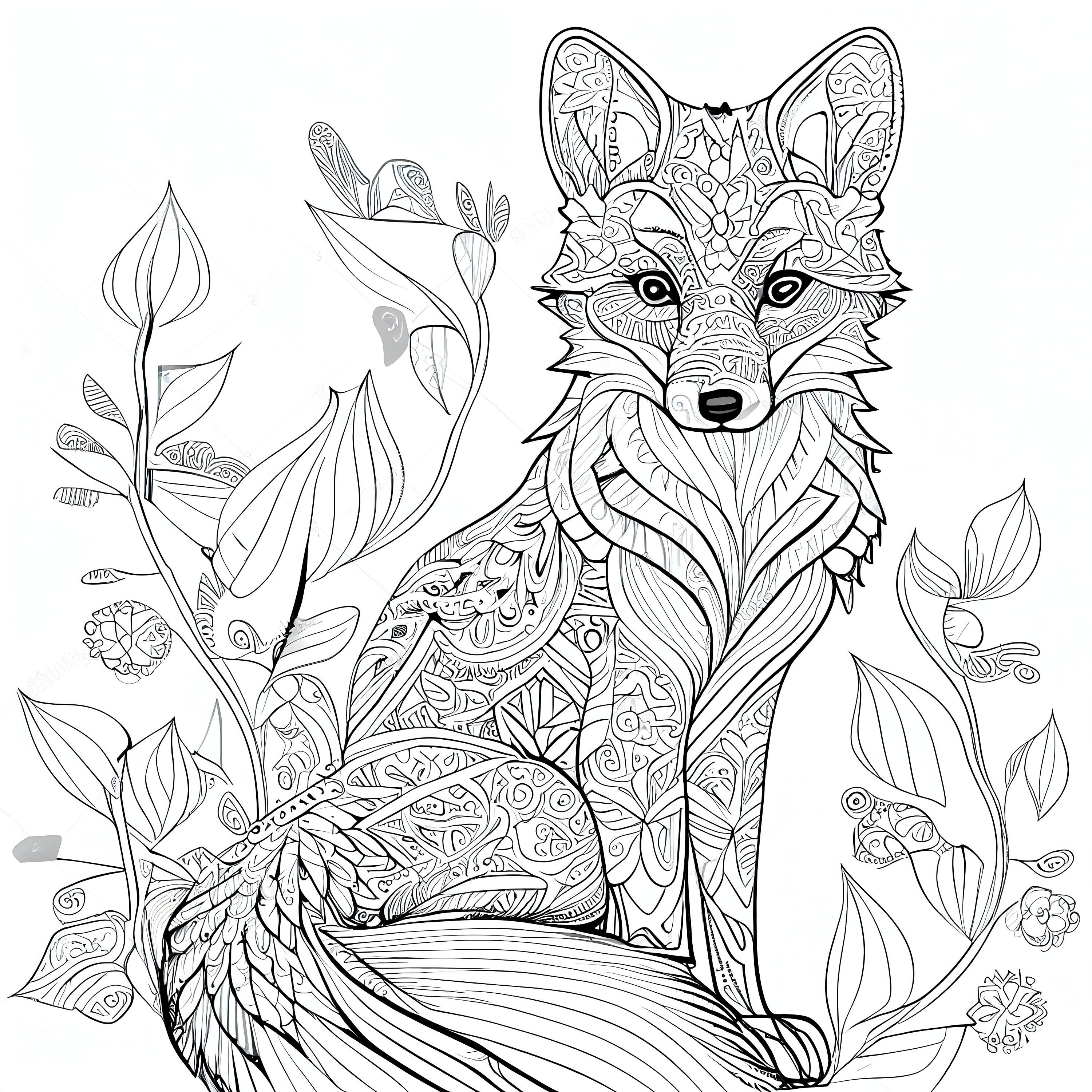 Fox Coloring Page