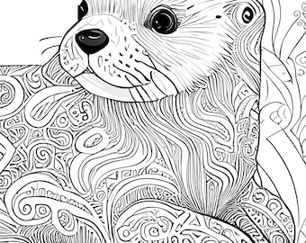 12 Pack Stress Relief Coloring Pages, Puppies Digital Print, Detailed Mandala Instant Download ...
