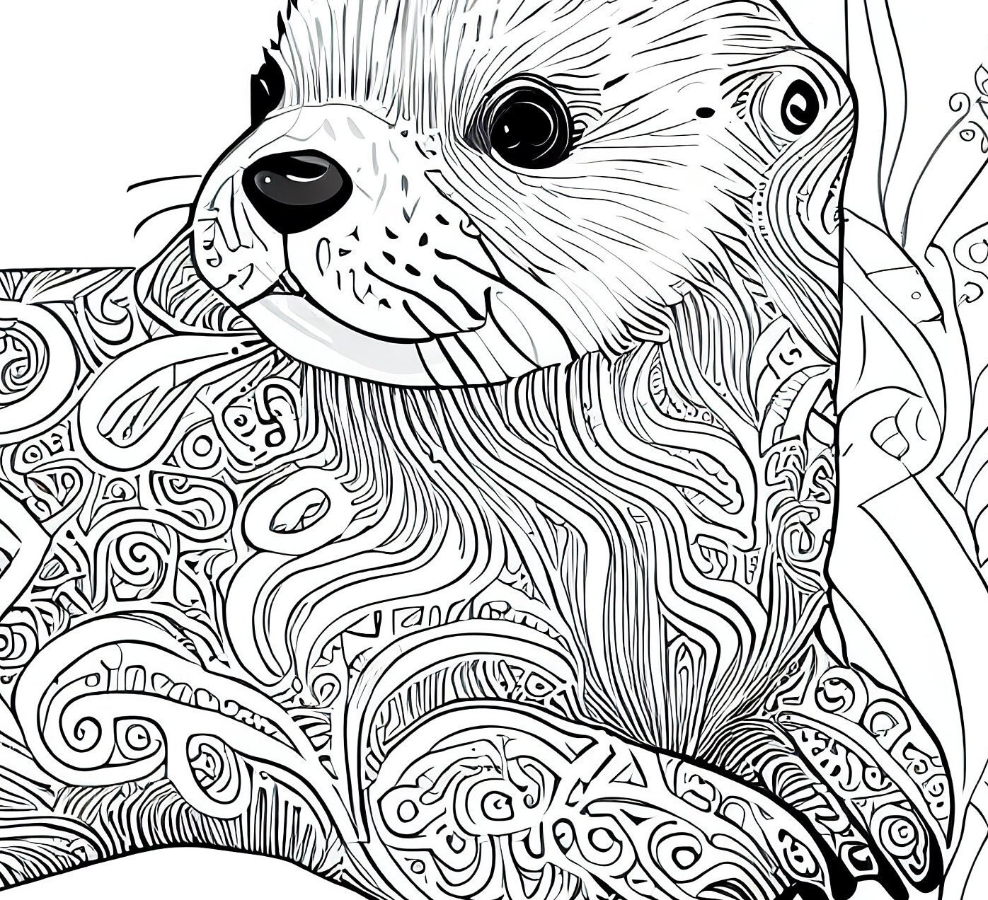 cute otter coloring pages