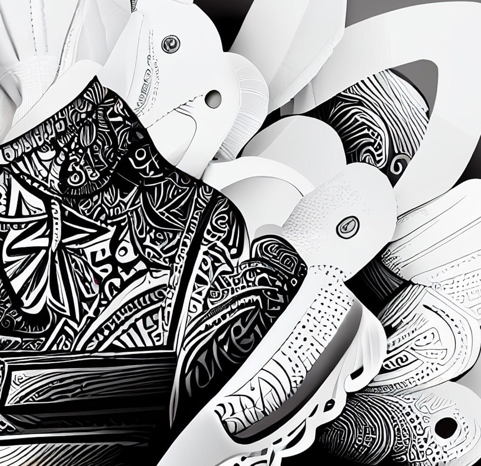 Mandala Boho Bohemian Pattern Print Black Sneaker Shoes For Men Women