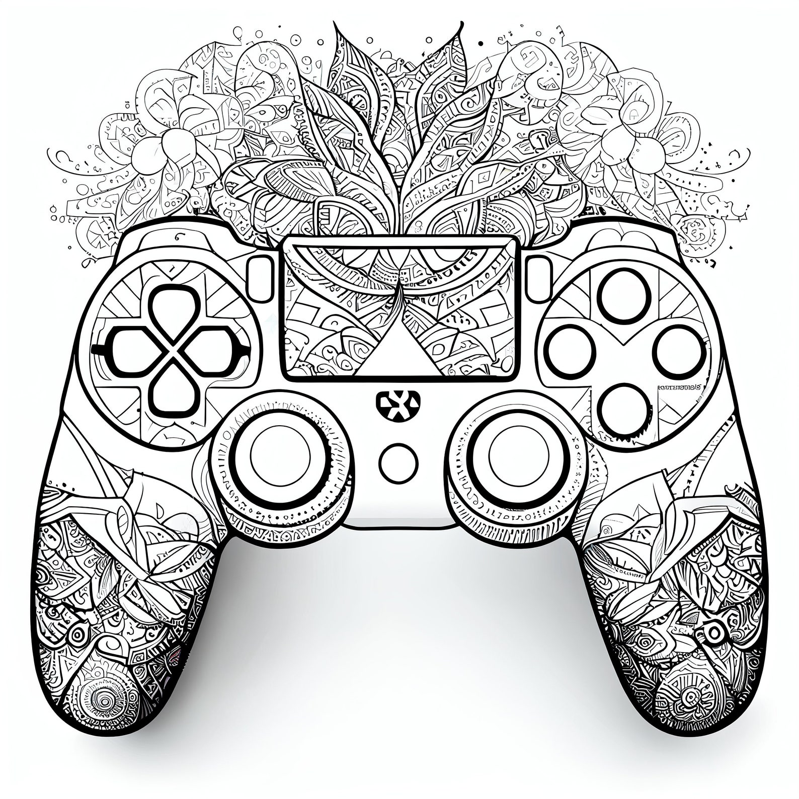 12 Pack Stress Relief Coloring Pages, Gaming Controller Digital Print