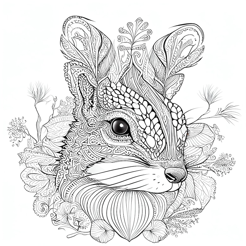 12 Pack Stress Relief Coloring Pages, Squirrel Digital Print, Garden ...