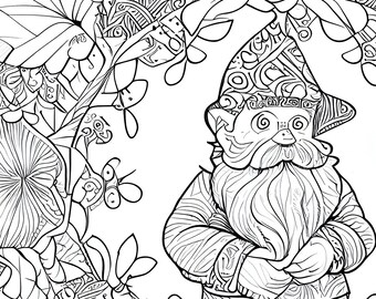 6 Pack Stress Relief Coloring Pages, Garden Gnome Digital Print, Detailed  Mandala Instant Download Set, Coloring Books Adults (Download Now) 