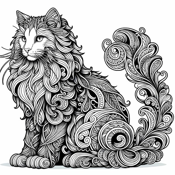 12 Pack Stress Relief Coloring Pages, Kitten digital print, detailed stencil mandala cat instant download set, Coloring books for adults