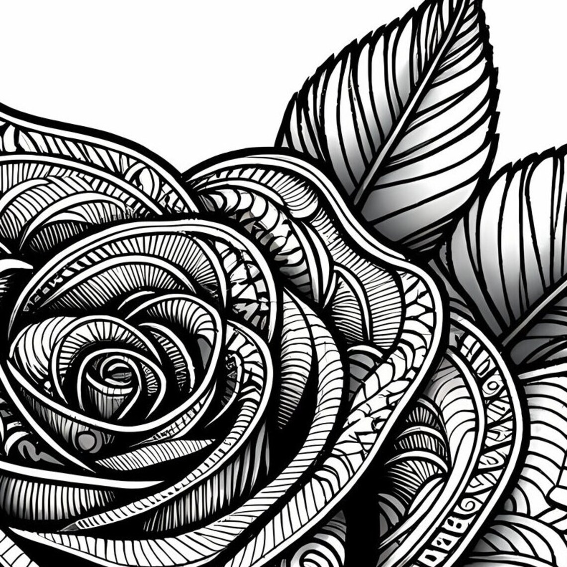 12 Pack Stress Relief Coloring Page, Roses Digital Print, Filigree ...