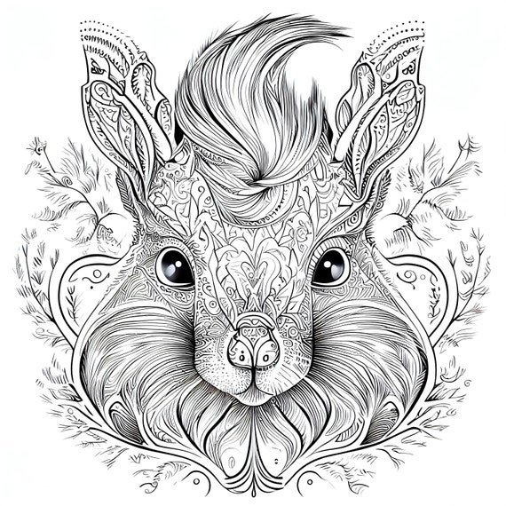 12 Pack Stress Relief Coloring Pages, Squirrel Digital Print