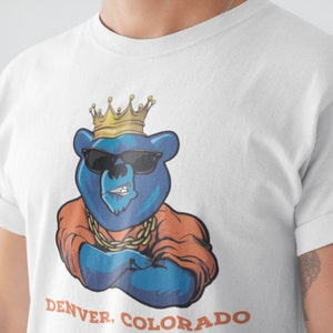 Pho King Rapidos Denver Colorado Blue Bear White Tee