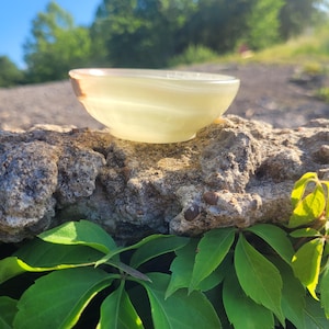 2 and a 1/2 inch wide Green Onyx Crystal Bowl