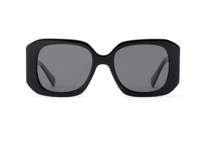 Square Rectangle Black Acetate Sunglasses