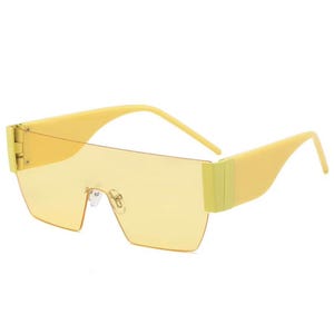 Rimless Square Y2K sunglasses - Shield Wrap Around