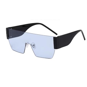 Rimless Square Y2K sunglasses - Shield Wrap Around