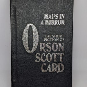 Handmade Black Leather-Bound Maps in a Mirror Hardcover Book by Orson Scott Card