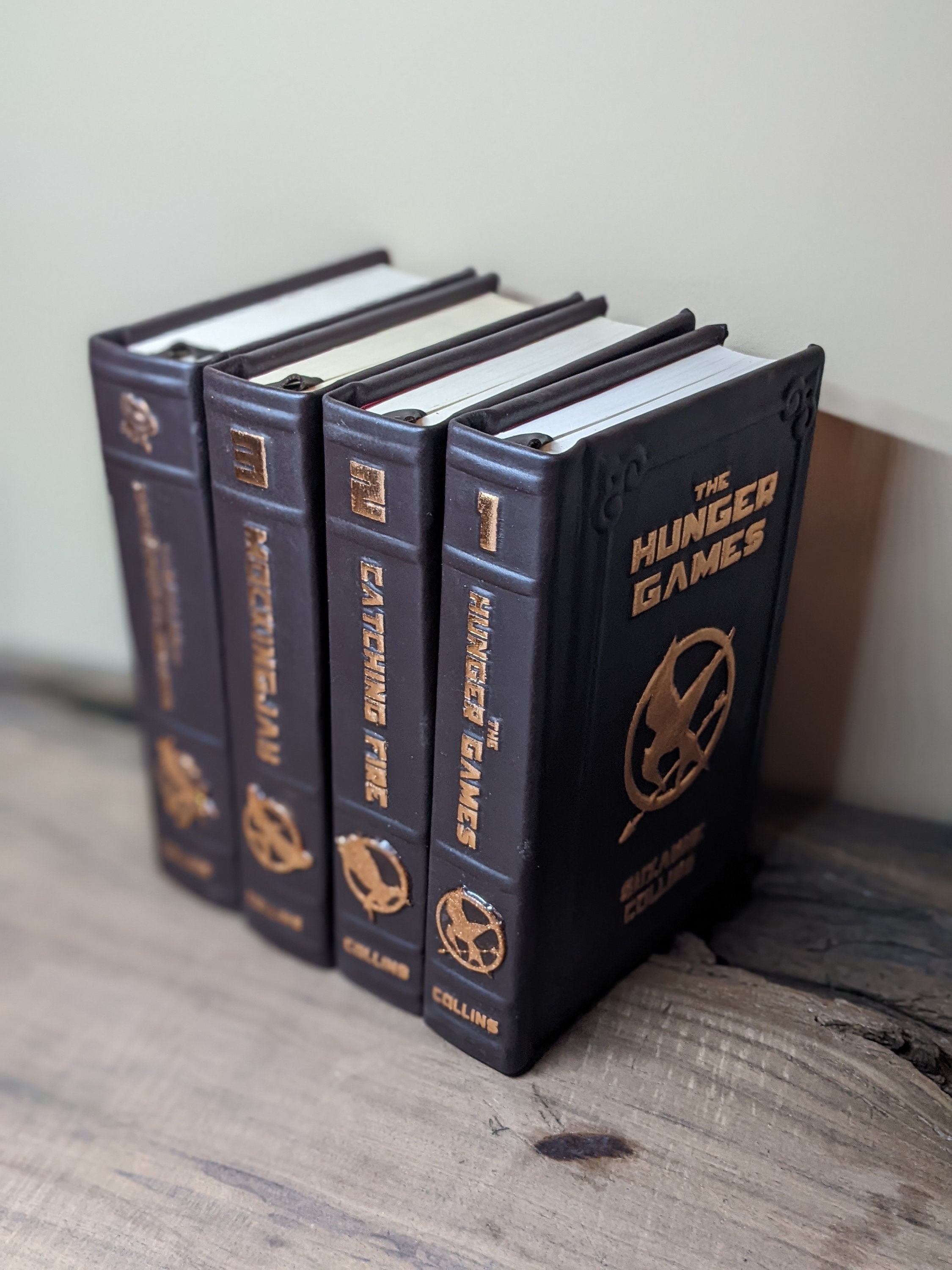 Hunger Games Set of Hardcover Books Handmade Brown Premium Etsy