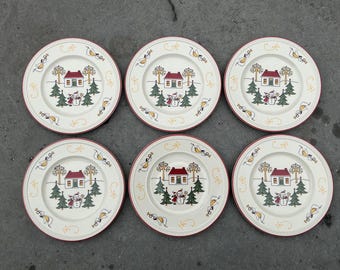 Wedgwood Windsor Weihnachten, Set mit 6 Tellern.