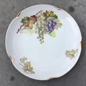 Bavaria Louise hand-painted plate with fruit, signed A. Koch, antique.