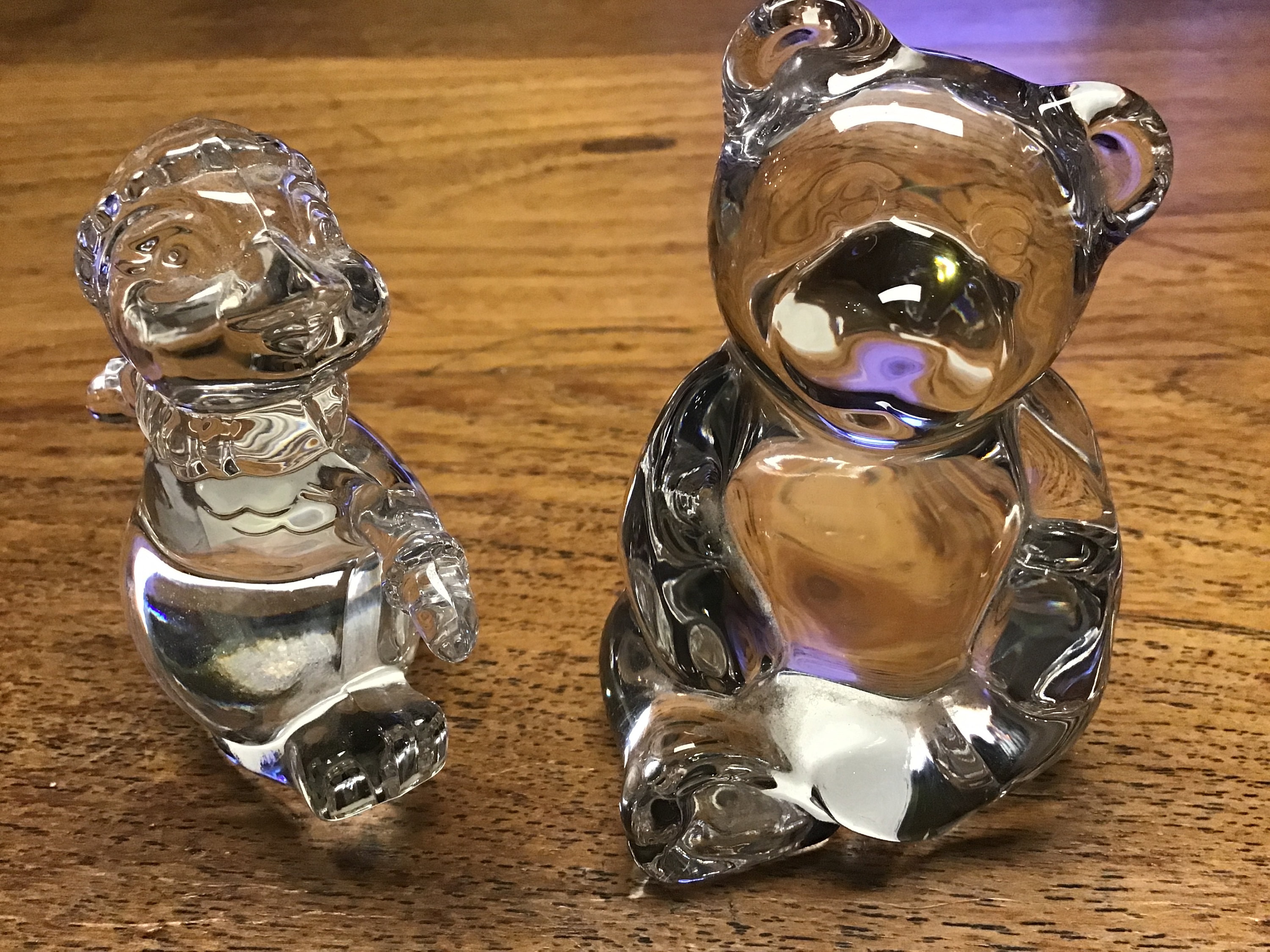 ★FRAGILE,GLASS,FIGURES ガラス製 人形 ポセイドン Nachtmann Princess House Pets Set of 2 Crystal Animal Figures. - Etsy