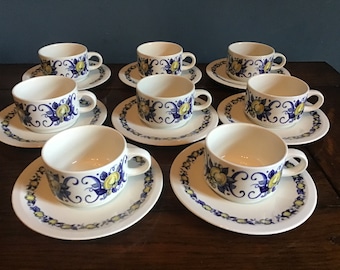 Villeroy & Boch Cadiz set of 8 espresso cups and saucers.