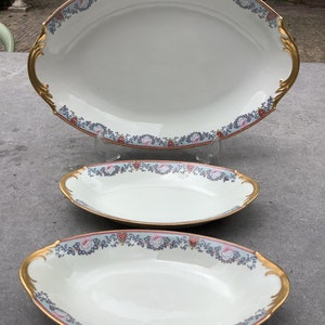 Limoges Betoule Legrand set of 3 serving dishes.