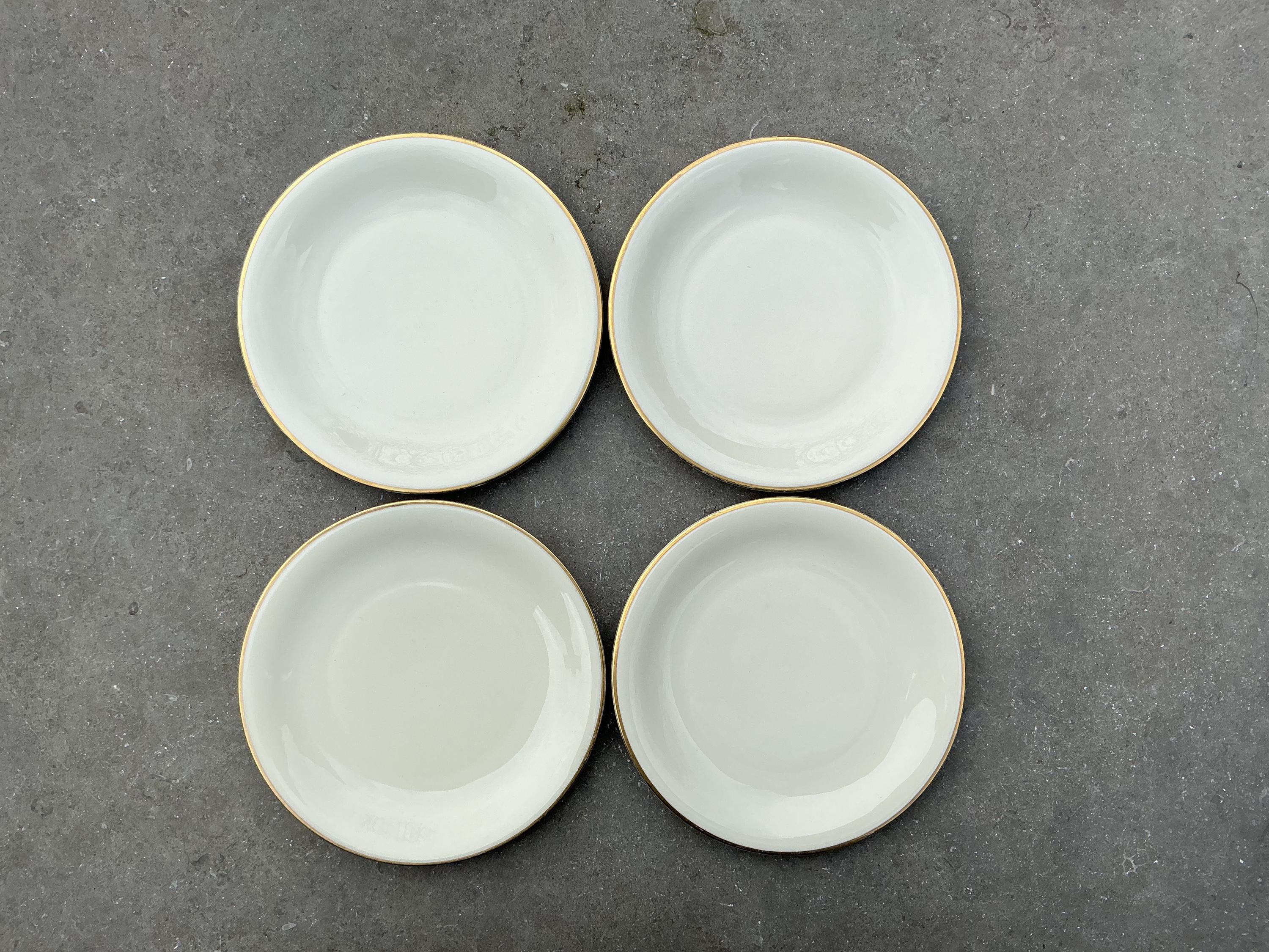 Service à Dessert Eschenbach Porcelaine – 12 Assiettes Blanches Et Or Fin – Occasion