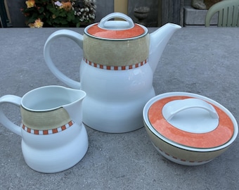 Villeroy & Boch Gallo Design Switch 2 Portugal, set of teapot, sugar bowl and milk jug.