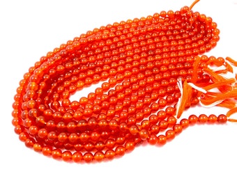 100% Natural Carnelian Beads Strand, 15 Inches, 8mm Round Beads, Gemstone Glitter Beads, Smooth Loose Beads, Gemstone Jewelry Wholesale Lot