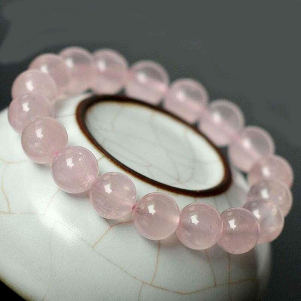 Rose Quartz Bracelet, 8mm Beads, Flash Crystal Chakra, Bracelets for Healing, 100% Natural Gemstone Bracelet, Gemstone Jewelry Wholesale Lot