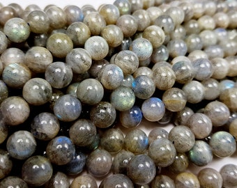 100% Natural Labradorite Beads Strand, 15 Inches, 8mm Round Beads, Gemstone Flash Beads, Smooth Loose Beads, Gemstone Jewelry Wholesale Lot