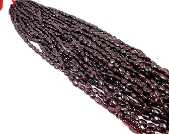 Garnet Beads, Smooth Loose Glitter Rare Beads, Oval Beads, 13 Inches Strand, 100% Natural Gemstone Beads, Gemstone Jewelry Wholesale Lot