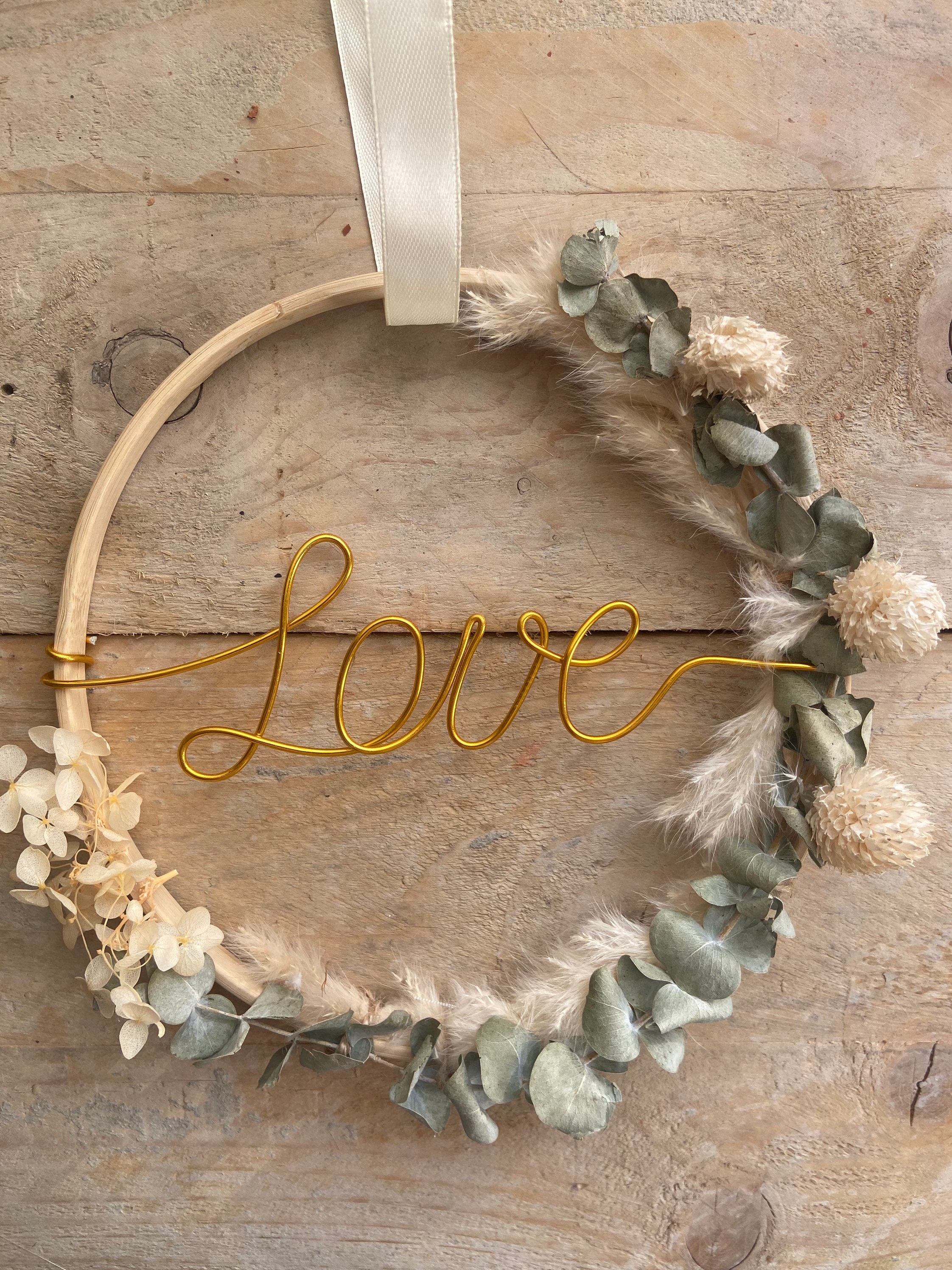 Couronne Love en Fleurs Séchées