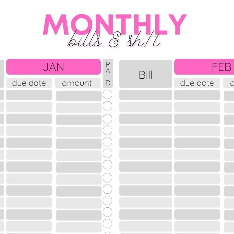 T Bills Calendar Etsy